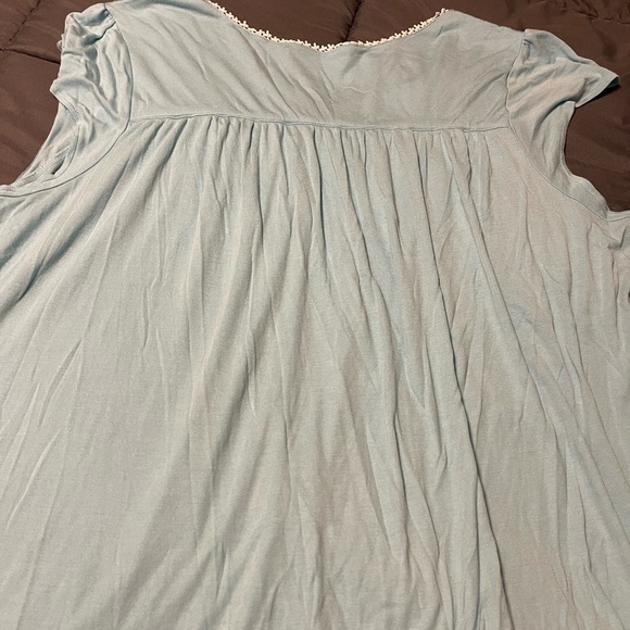 Eileen West 100% Modal Cap Sleeve 42”Nightgown Size 2X- Light Blue - Picture 9 of 9